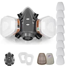 Guzuqi 782917335955 Respirator Mask Reusable Half Face Cover Gas With Organic Vapor Filters