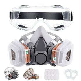 Gzfdyw 791537433125 Respirator Mask Reusable Half Face Gas Cover/ Shield With Safety Glasses Fil