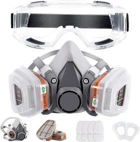 Fdmz-03 Gzfdyw Respirator Mask Reusable Half Face Gas Cover Shield With Safety Glasses Filters