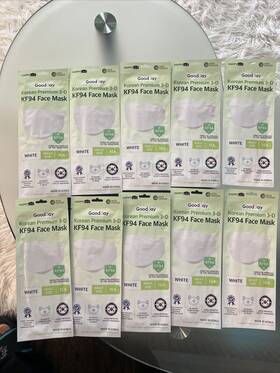 Kf94 Happy Life Good Day 195432000008 Face Mask White Individual Pack Safety Protective Adult Unisex Lot Of 10