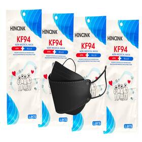 Hincink B08tzp3hdp Pack Of 50 Kf94 Black Face Mask Individually Packaged Unisex 4-layer