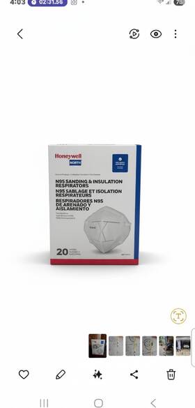 Rap-74038 Honeywell N95 Sanding And Insulation Respirators