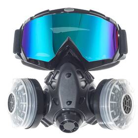 Hxmy 445029681633 Reusable Respirator Mask With Filters Gas Anti-fog Safety Goggles For