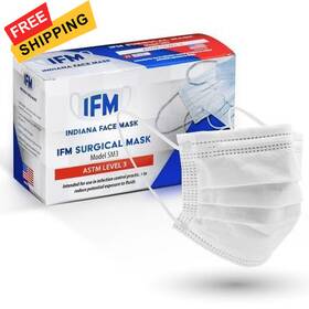 Ifm-sm3 Ifm Indiana Face Mask 4 Ply Disposable Astm Level 3 Made In Usa