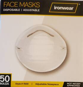 Iron Wear 763604152588 Ironwear 1500 Disposable Face Masks Box Of 50