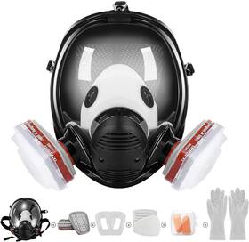Jlj Technology 445017617651 Reusable Full Face Respir Tor Mask - 19 In 1 Facepiece Gas Organic Du
