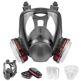 Sddf-6861 Kagika Full Face Respirator Mask - Gas Masks With Filter Cartridges For Painting Sa