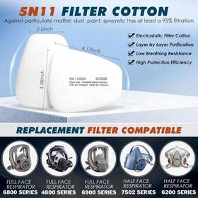 21j2060 Koovage 100 Pcs 5n11 Cotton Filter Replacement For 6100 6200 6800 7502