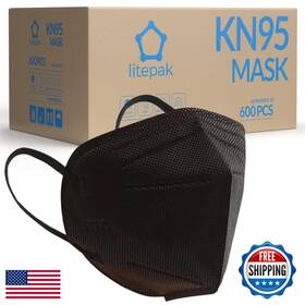 B0fjnlnyq7 Lamdown Kn95 Face Masks Black 600 Pack - High Filtration Breathable