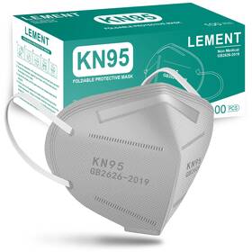 B0f9tt2n8t Lement Kn95 Face Masks 100 Pack Breathable Disposable For Adults Grey