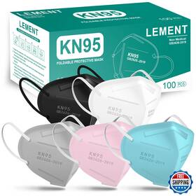 B0f9ttzx4m Lement 100-pack Kn95 Face Masks Breathable Cup Disposable For Adults 5 Colors