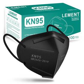 Adult-100 Lement Hm.kz002 Kn95 Face Masks 100 1 Count Pack Of Pack-black