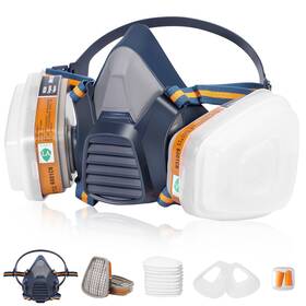 6001 Lqiqiz 5500 Chemical Respirator Mask With Filter - Reusable Half Face Dust Gas Ma