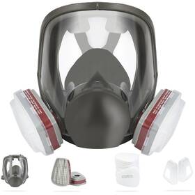 Lqsrzh 768434253736 Full Face Respirator Mask Reusable Cover Gas With Double Filtr