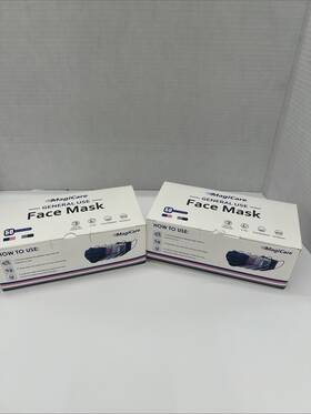 Mc-msk5 Magicare 50 Face Masks 10 Each Blue White Gray Black And Pink 2 Boxes Of