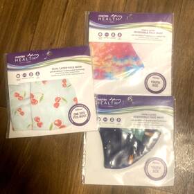 Martex Health 028828626790 3 Reversible Standard Face Masks Antimicrobial 2 Youth/1