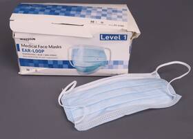 Mckesson 612479259478 Disposable Face Masks 3ply Elastic Ear Loops Blue Medical Mask 50count