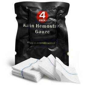 Meditac 843484126350 Kaolin Hemostatic Combat Gauze 3 Inch X 12.5 Ft Flexible Z Fold Wound Packing
