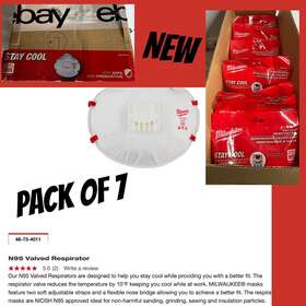 48-73-4011-10 Milwaukee 48-73-4011 Valved Respirator Qty 7 Dust Mask