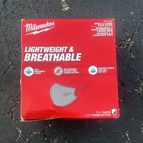 48-73-4232 Milwaukee Face Mask Lightweight Breathable Gray 10pk