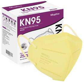 B09dpfs1rx Miuphro Kn95 Face Mask 25 Pack 5-layer Cup Dust Safety Masks Yellow