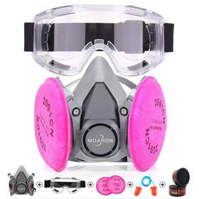 Moaron 750439716217 Reusable Half Facepiece With Goggle Protection From Dust And