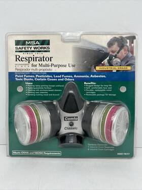 0898b Msa Respiratory Mask For Multi-purpose Use Industrial Grade 1998 New Old Stock