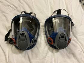10031340 Msa Lot Of 2 Advantage Full Face Respirators