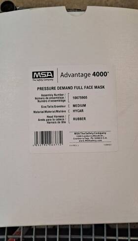 10075905 Msa Hycar Advantage 4000 Single Port Facepiece Assembly Nosecup Medium