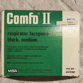 479531 Msa Comfo Ii Respirator Facepiece Black Medium Part With Cradle Headband