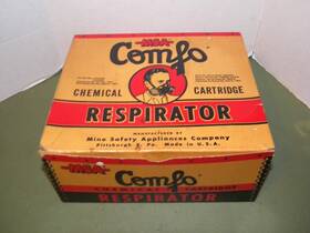 56088 Msa Vintage Comfo Respirator With Box And 2 Unused Filters