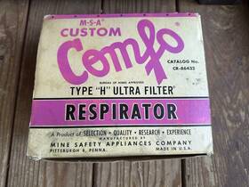 Cr-86432 Msa Vtg Custom Comfo Respirator No. Fthft Ultra With Original Box Steampunk