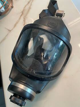 M2c2 Msa Full Face Gas Mask Only Respirator Double Port Medium Fireman Equipment
