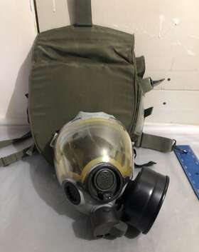 Mcu-2 Msa Gas Mask Riot Us With Clear Shiled And Military Bag M
