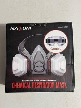 M401 Na&um Respirator Mask Reusable Half Face Gas Cover/ Shield With Safety Glasses