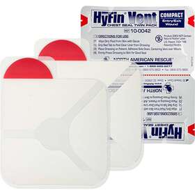 Nar-10-0042 North American Rescue N. A. Twin Pack Of Hyfin Vent Compact Chest Seals First Aid Emergency