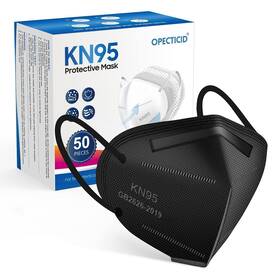 B08nxb2612 Opecticid Kn95 Face Mask 50 Pack Black Breathable 5-layer Filter Disposable