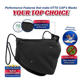 174-1309 Otto Cap 20 Pack Of Contoured Binding Edge Face Mask Adjustable Straps And Nose Strip