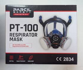 100107-pt Parcil Safety Pt-100 Industrial Respirator Mask And P-a-1 Cartridge Set Brand New