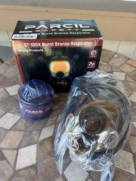 St-100x Parcil Safety 1234567 Full-face Resp - Survival Gas Mask -light Amber Extra Can And Bag