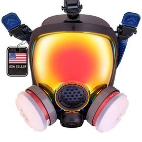 Pd-100-om Parcil Safety Paint Gas Mask 2 Threaded P-a-1 Organic Vapor Particulate Filters