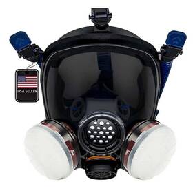 Pd-100-sb Parcil Safety Paint Respirators And Masks 10 Inch X9 X5 Smoke Black Full Face