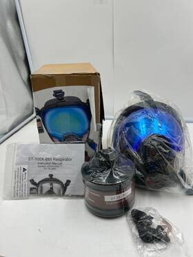 St-100x-bm Parcil Arctic Blue Mirrored Survival And Tactical Full Face Respirator