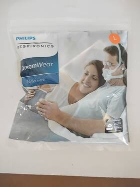 1133407 Philips Respironics Dreamwear Large Full Face Mask And Headgear Brand New