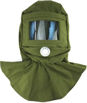 Wd7272 Qwork Heavy Duty Sand Blasting Hood Cap Shawl Face And Neck Protector With Vent