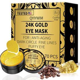 Qyiywim 313055479401 70pcs 24k Gold Under Eye Patches For Puffiness And Dark Circles Treatment