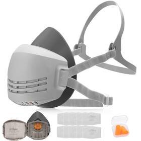 Ranksing 736067014093 Respirator With Filters To Against Dust Gases Fumes Asbestos Organic Vapors C