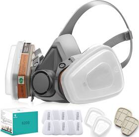 6200 Ranksing 744110408980 Reusable Respirator Gas Mask Half Facepiece Shield Face Cover With Filters