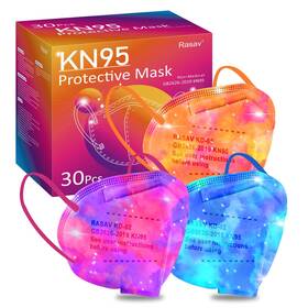 B09fz7dvfd Rasav Kn95 Face Masks 30-pack Multi-color 5-layer Dust Safety Elastic Earloop