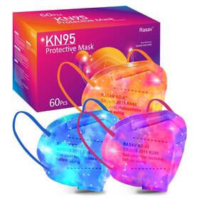 B0dh2k34j8 Rasav Kn95 Face Masks 30 Pack 5-layer Dust Safety Multi-colored